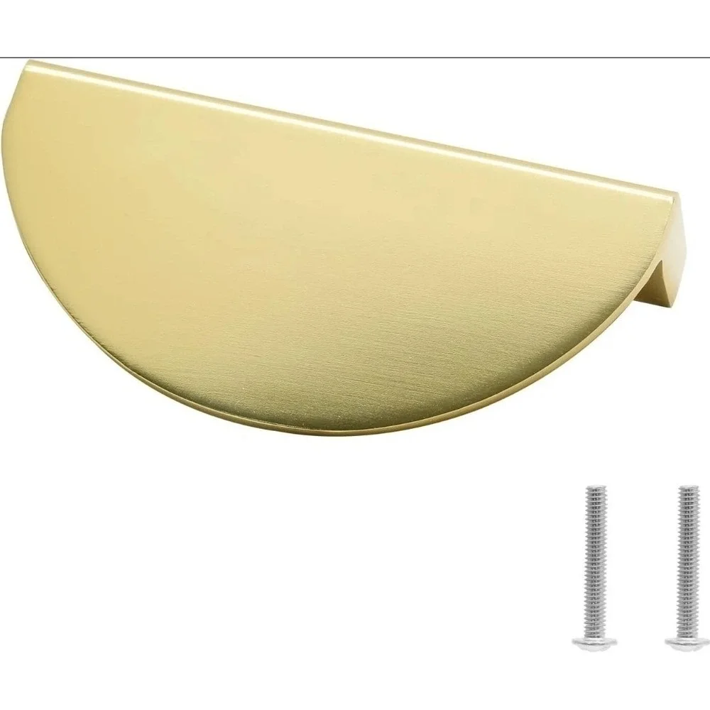 4 Half Moon Cabinet Pulls, 2 1/2 inch Drawer Pulls, Semicircle Pulls Golden‎